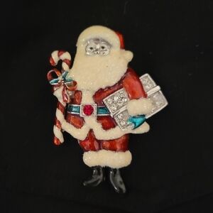 Festive Santa Claus Brooch